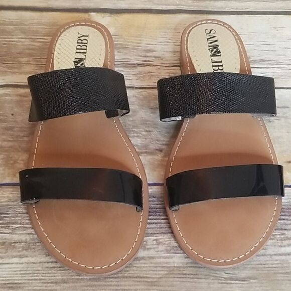 Sam & Libby Black Slides Size 8 - Picture 3 of 6